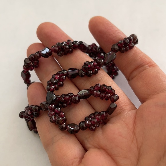Antique natural garnet bead necklace - Picture 8 of 9